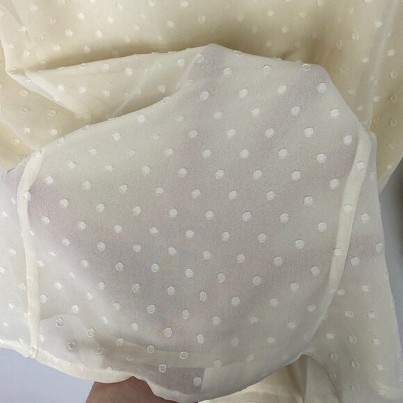 Sezane Jenna Blouse in Satin Ecru Off White Tie‎ Waist Size 36 or 4 French Top - Picture 5 of 11